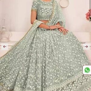 Exquisite Mint Green Embroidered Lehenga